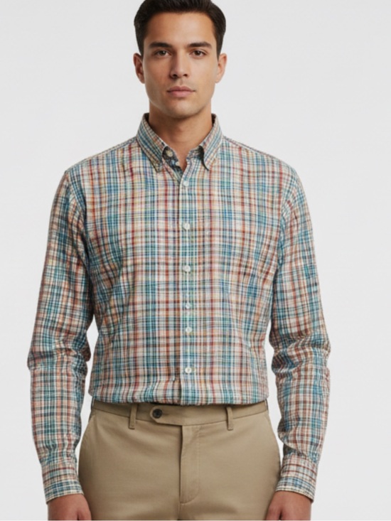 Peter Millar Other - TAKING OFFERS! Peter Millar Plaid Button-Down Shirt in Blue, Brown, Orange, XL/T